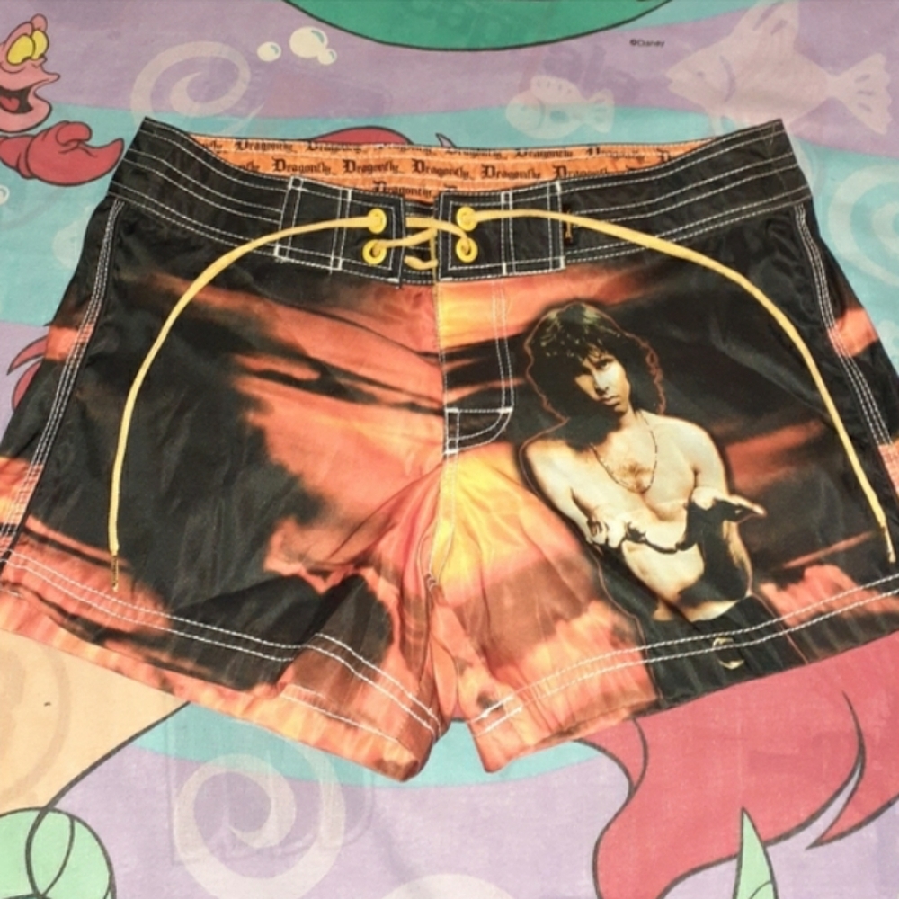 The Doors Dragonfly Vintage Board Shorts Rock Band Music